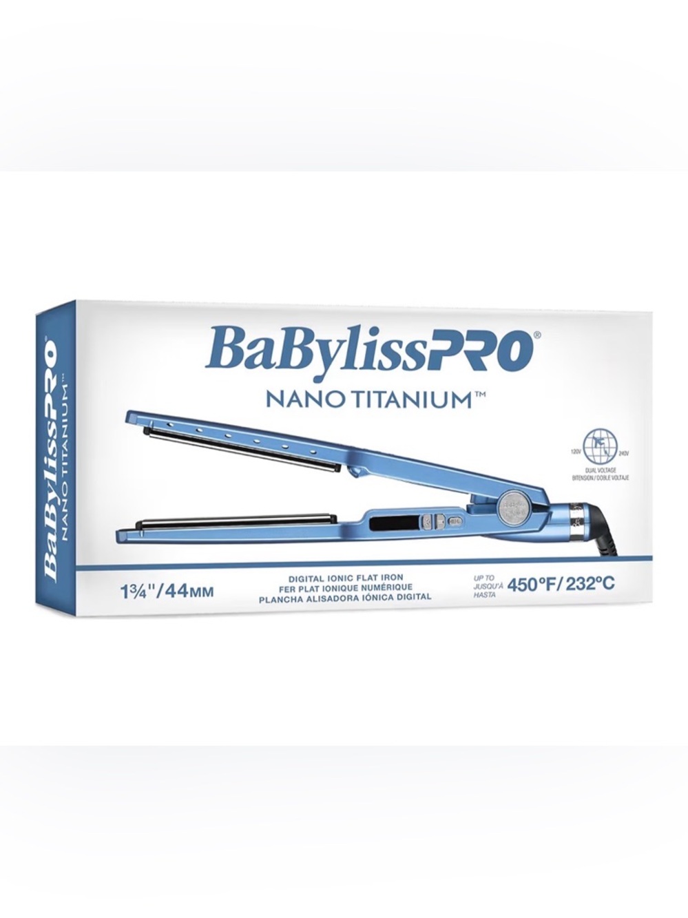 BaByliss Pro Nano Titanium Flat Iron in Blue